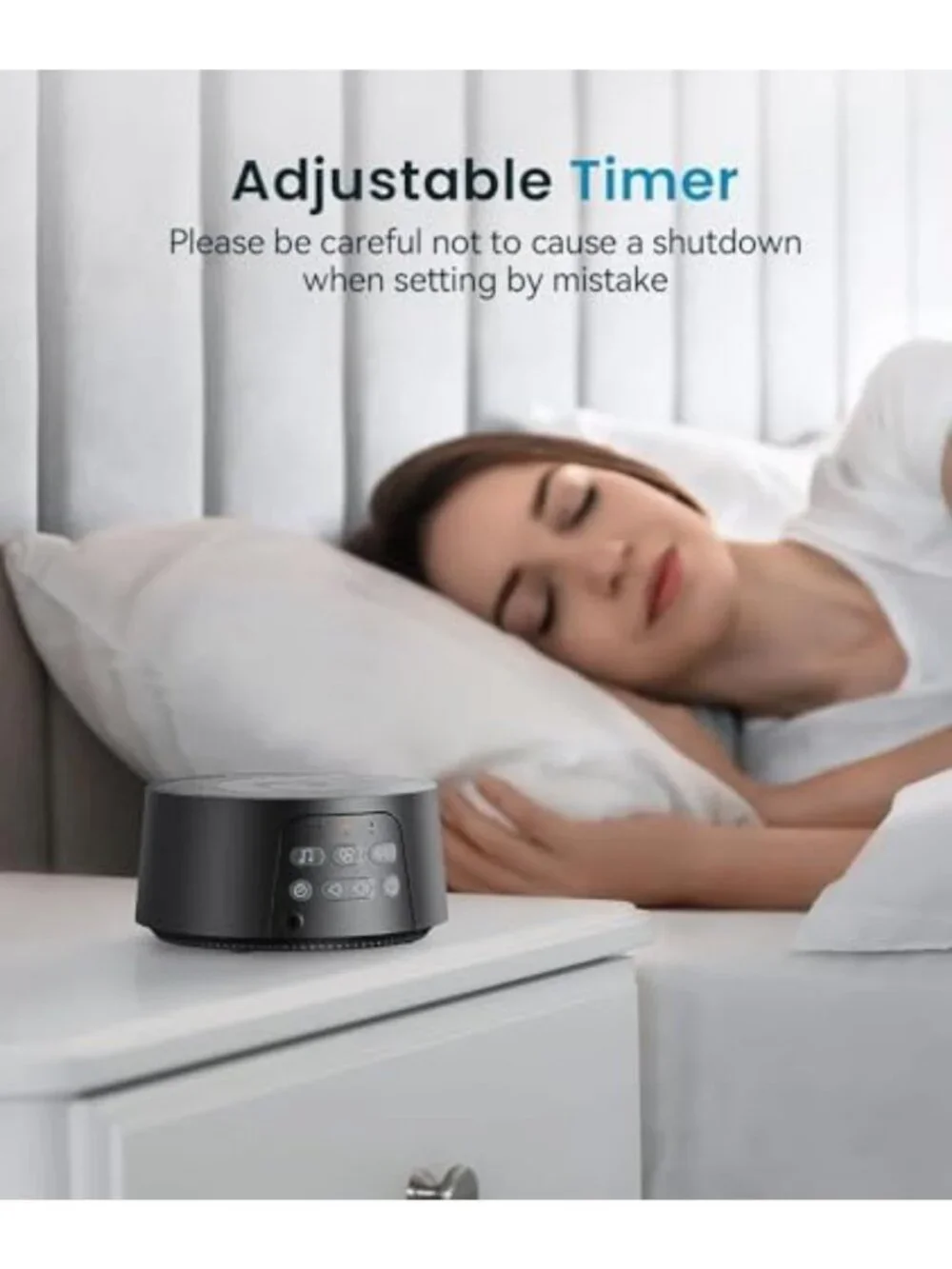 White Noise Sound Machine for Sleep, Relaxation & Baby Soothing - Portable